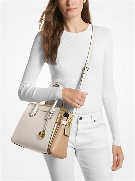 michael kors mercer medium color-block logo belted satchel|Michael Kors emilia medium satchel.